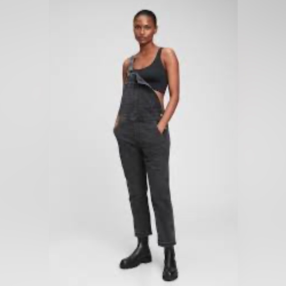 Gap Slouchy Overalls with Washwell in washed black size large - Picture 2 of 8
